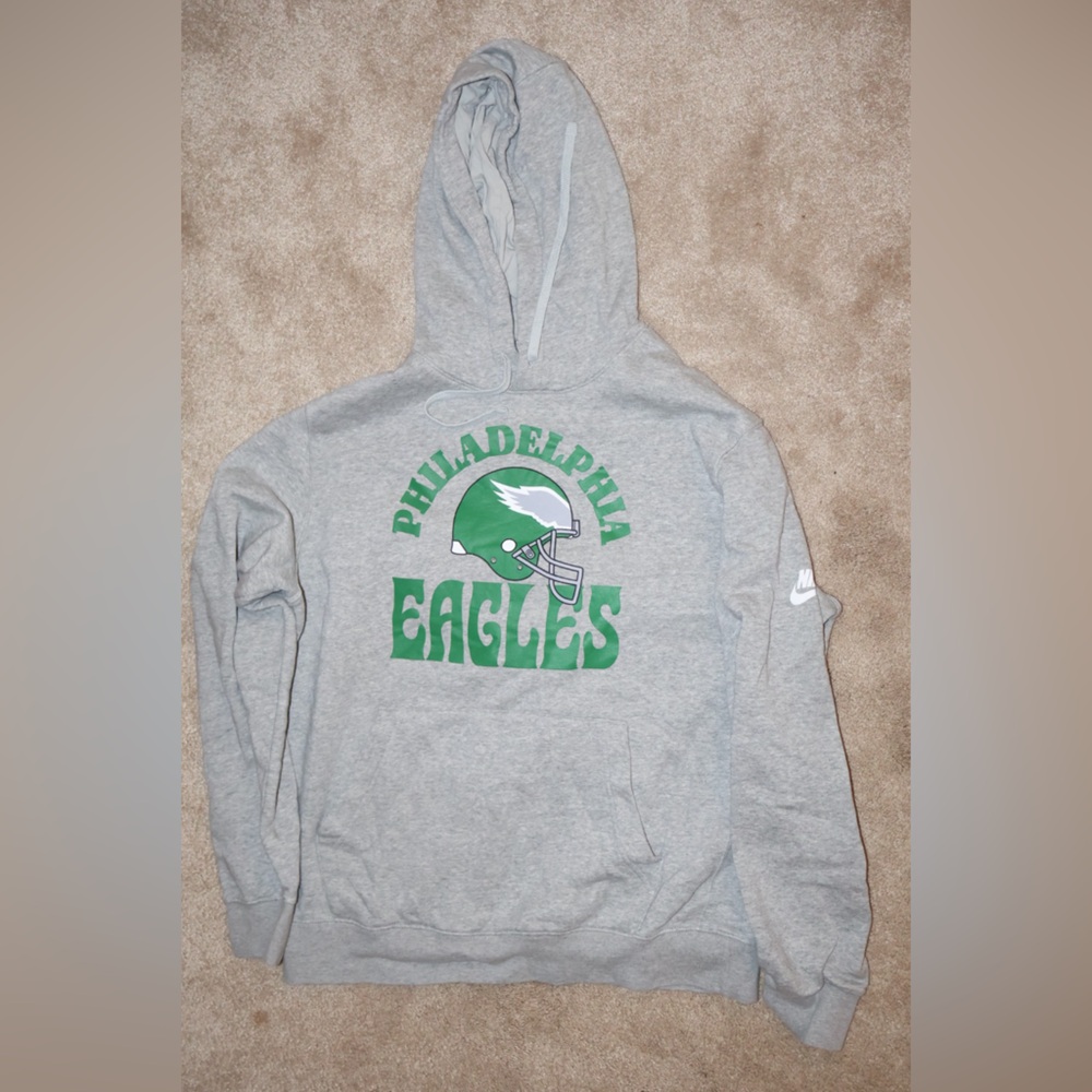 Nike Gray Hoodie with Green Accents